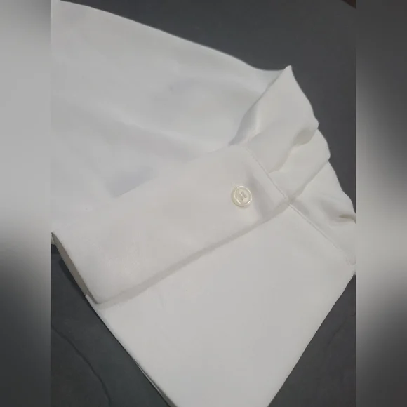 NWT Zara Elegant White Women's Blouse Size L cropped - Picture 11 of 12